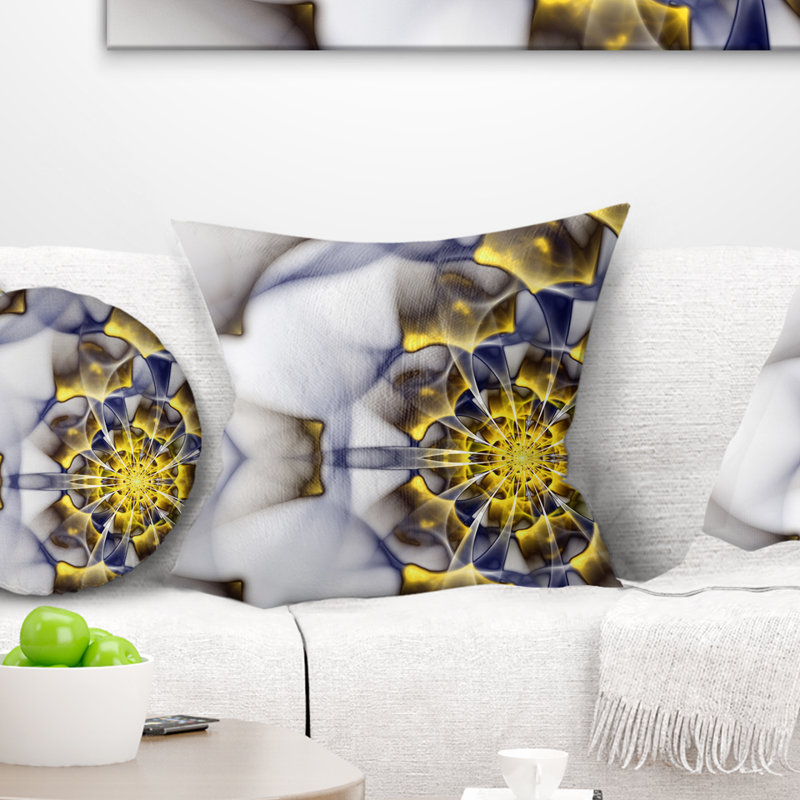 Coussin floral fractal, 16 po x 1 po, Coussin décoratif