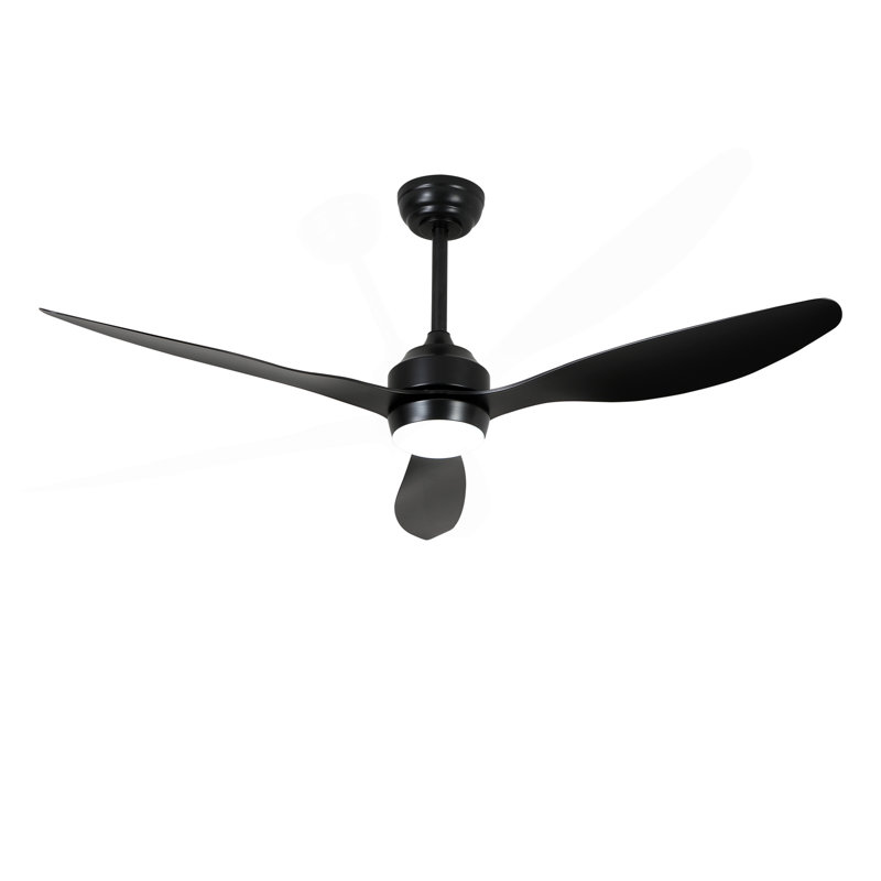 52" Ceiling Fan With Lights Quiet DC Motor 3 ABS Blade Ceiling Fans 6 Speed Levels,Reversible Ceiling Fan, For Patio Living Room, Bedroom, Office,Indoor.-- Black