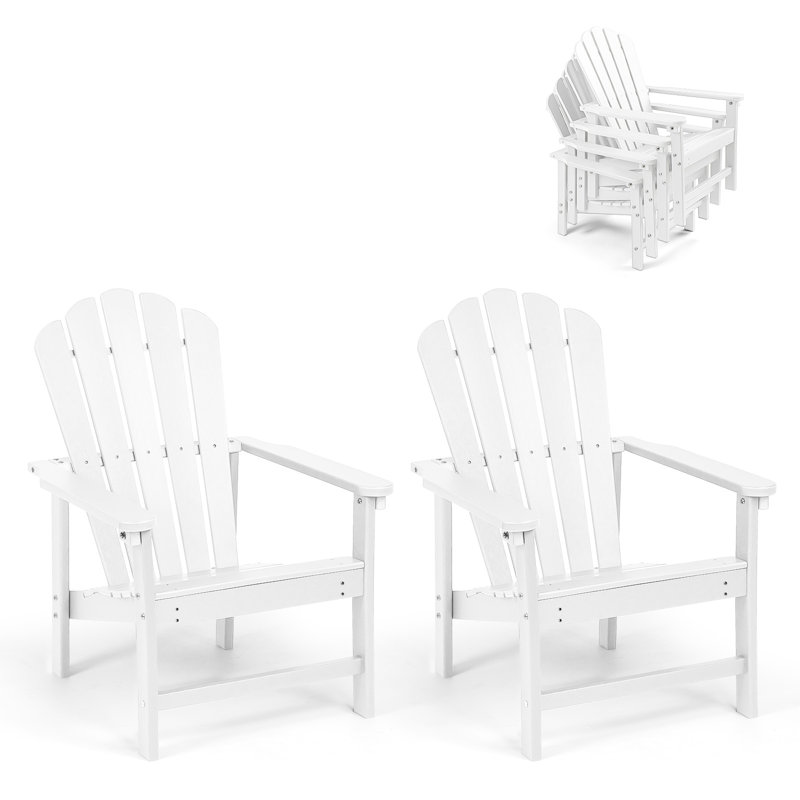 Chaise Adirondack empilable en PEHD Zawadi, Blanc, 2