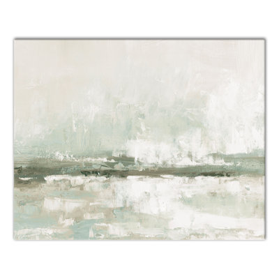 " Sage Blue And Cream Abstract " Painting Print