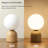 9.8'' Dimmable Opal Glass Globe Table Lamp with Natural Rubber Wood Base and E12 Lamp Holder, cULus Certified for Nightstands, Desks or Dining tables-501525024