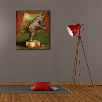  «Circus Elephant» par John Hovenstine, art mural sur toile, 26 po x 30 po