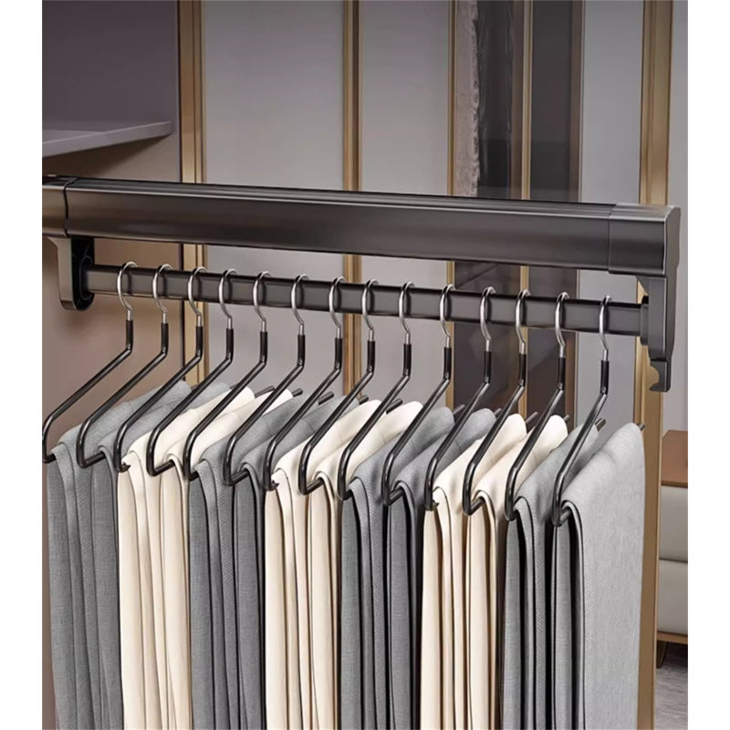 Porte-pantalons rétractable avec rail coulissant, H 4,72 po x l 1,98 po x P 16,14 po