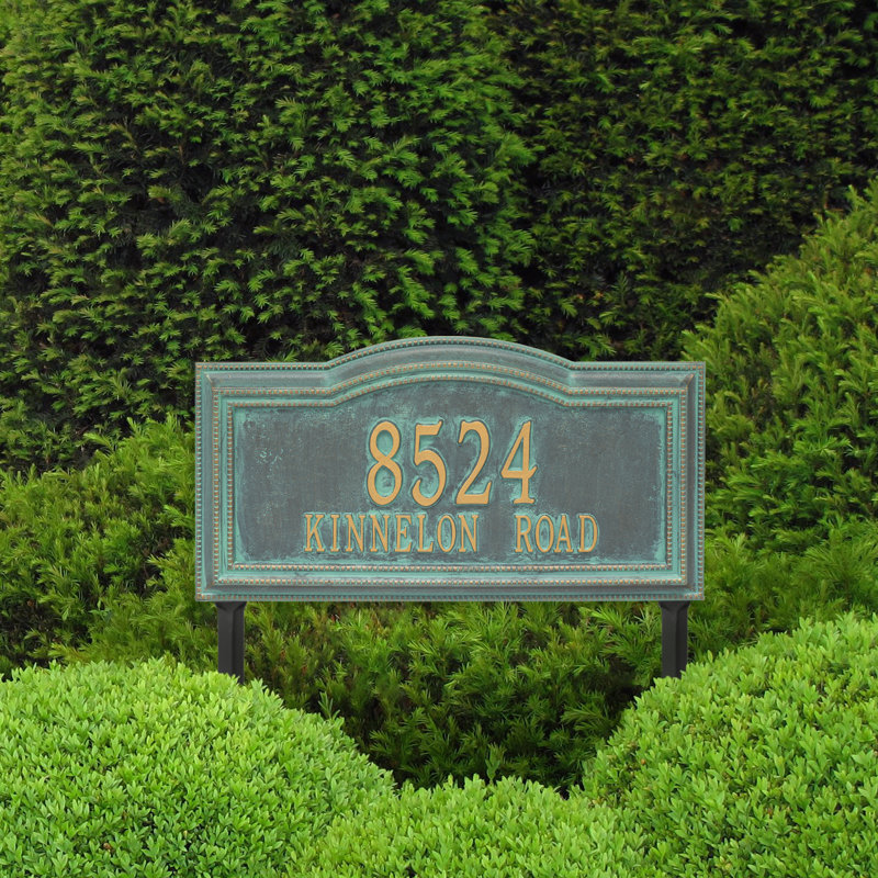 Plaque d'adresse sur 2 lignes Signature Series, Bronze, Oui, Vert-de-gris