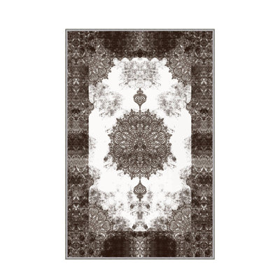 Luxurious Woven Area Rug, 5.9 x 9.2 ft, 100% Polyester, Antibacterial | Non-Slip PVC Felt Dot Underside, 0.3 in Pile Height | Machine Washable, 3D Digital Print, Perfect for Living Room & Bedroom Décor