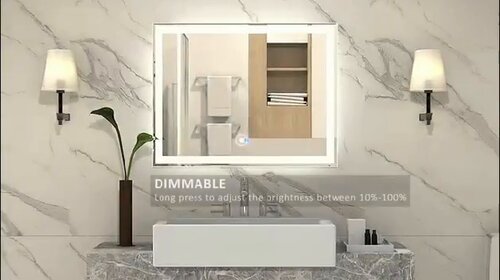 Latitude Run® LED Bathroom Mirror with Silver Frame, Shatterproof,  Bluetooth, Dimmable-3 Color Temperatures, Anti fog & Reviews