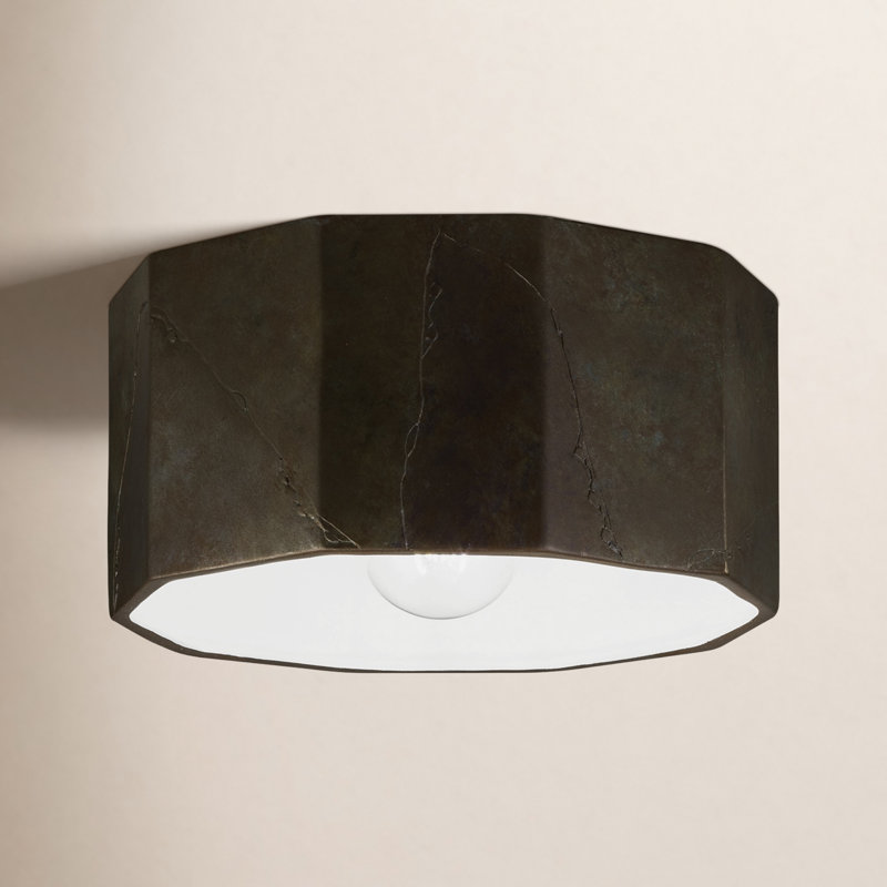 Logan Outdoor Flush Mount, Tierra Red Slate