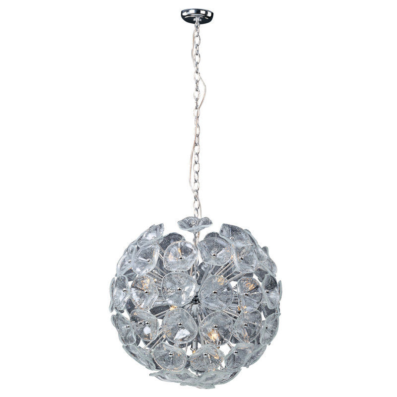 Asherton 28 - Light Unique/Statement Pendant, Clear Murano, Polished Chrome