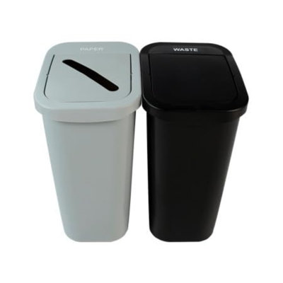 Poubelle à recyclage double 10 gallons avec couvercle Sturdy Essentials City Box - pour le recyclage résidentiel, commercial et commercial