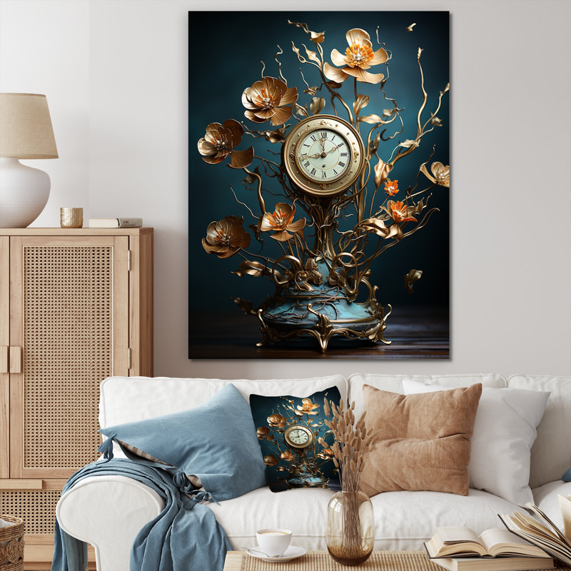 Fantastique jardin d'horlogerie sur toile, Toile tendue, H 32 po x l 24 po x P 1 po