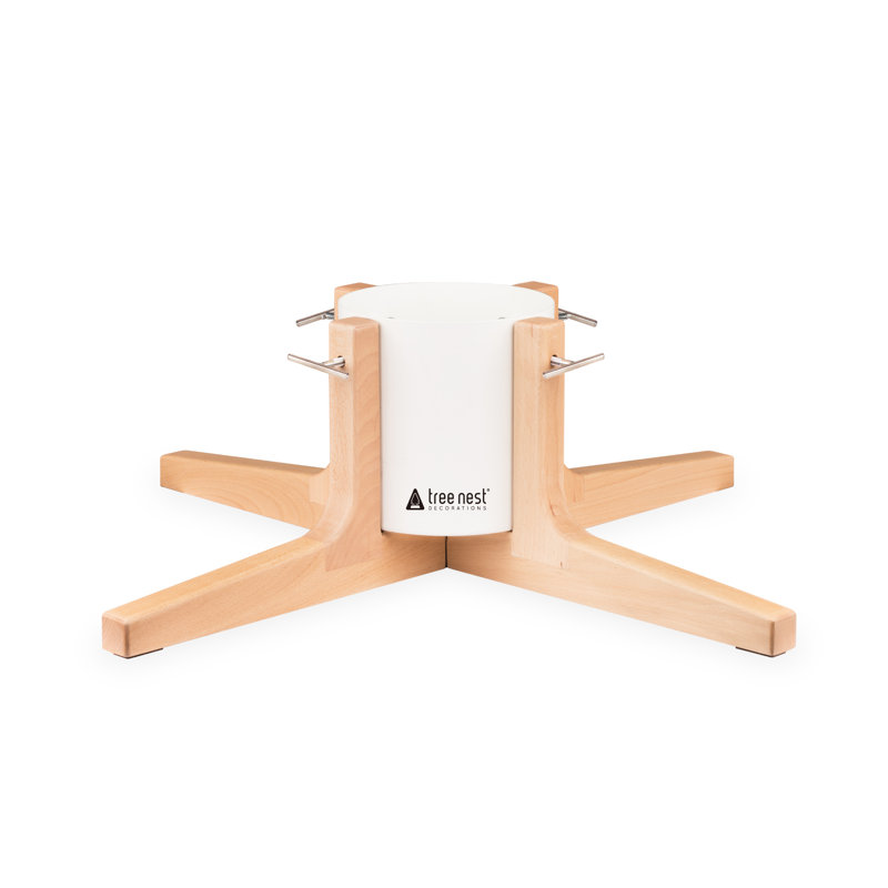 Rustic Live Tree Stand, 7" H x 22" W x 22" D, White