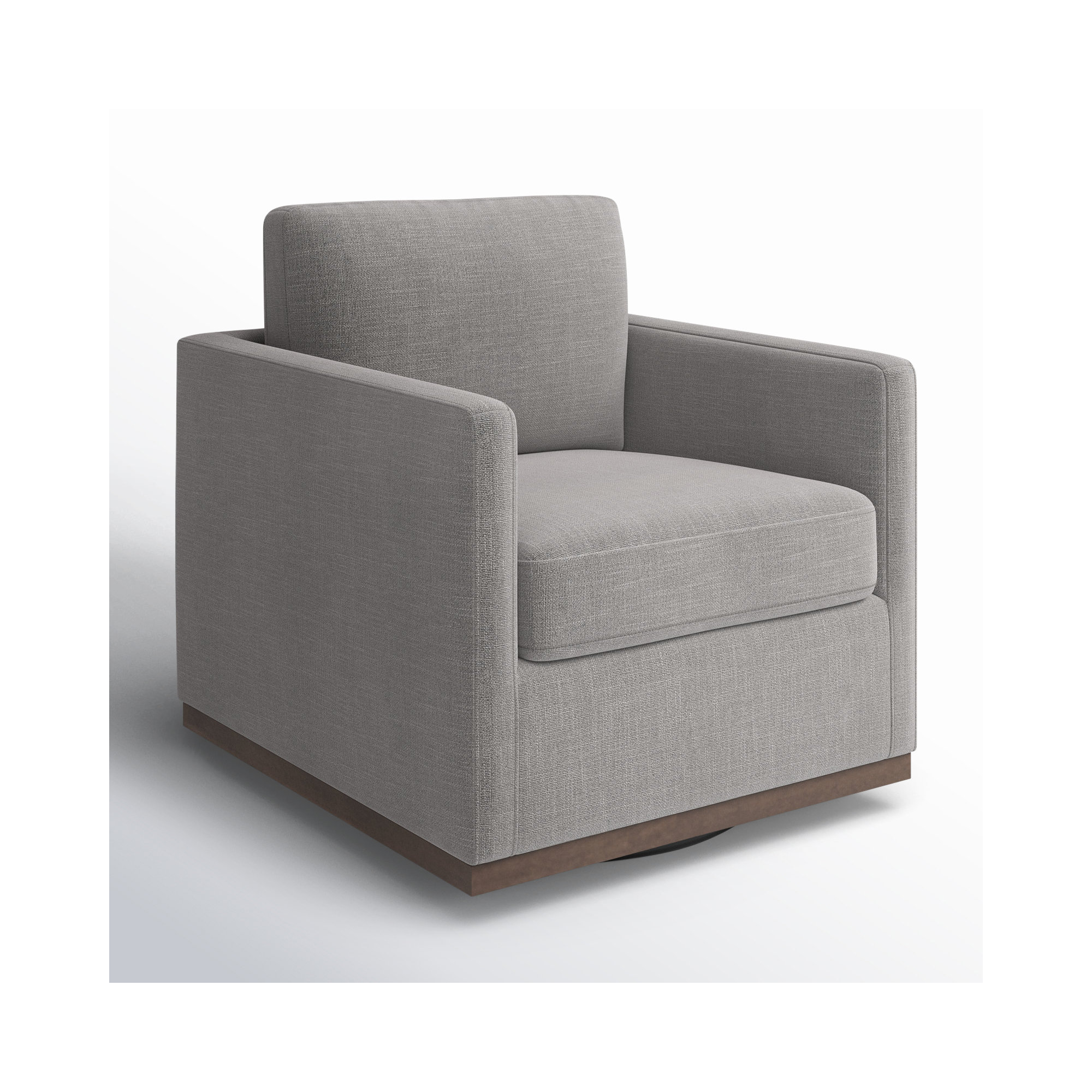 Bobbi Upholstered Swivel Armchair, Effie Flint Performance Linen