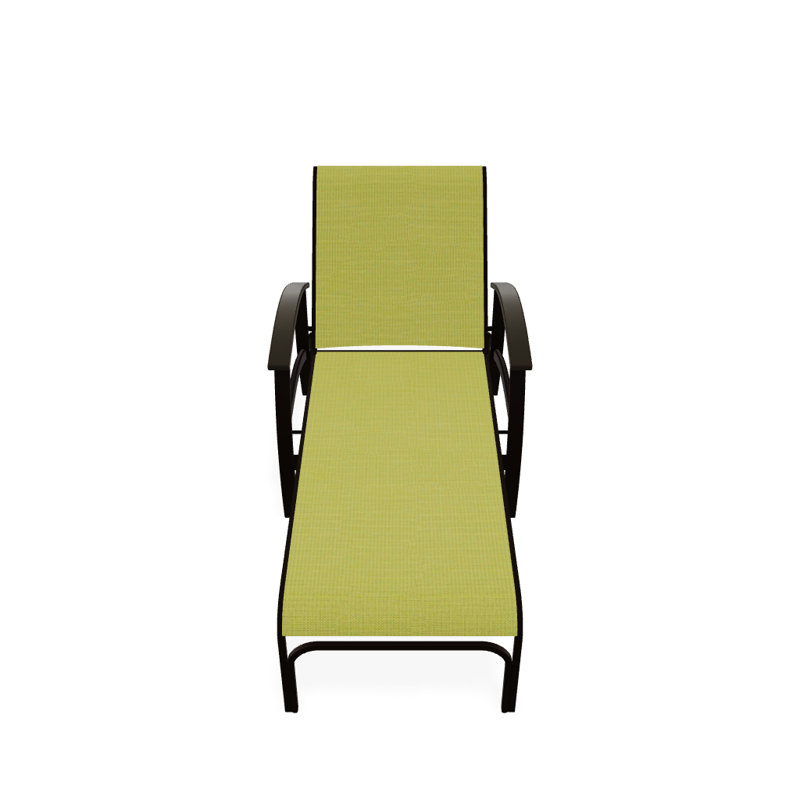Belle Isle Outdoor Chaise Lounge, Lime 38D Sunbrella®, Beachwood P40, Textured Kona