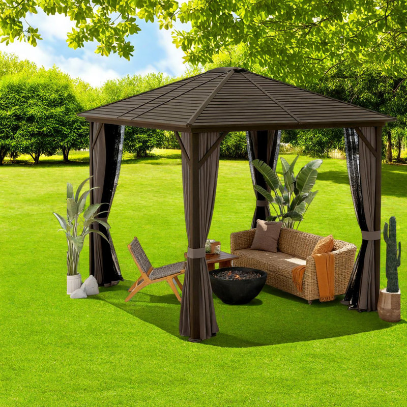Auvents et abris de toit durables, structure en aluminium et en acier, retraite de patio moderne