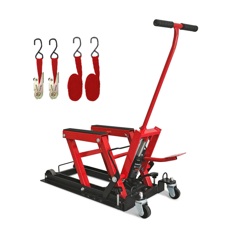 Cric hydraulique avec capacité de 1 500 lb - rouge