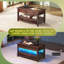 Table basse, table basse à plateau relevable avec 2 tiroirs, grand rangement et tablette ouverte, plateau de table relevable pour le salon, table de salle à manger-1797892204