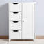 Armoire de rangement blanche, armoire de plancher avec tablette réglable et tiroirs White