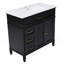 Meuble-lavabo noir 36 po avec lavabo, tiroirs et armoire pour une décoration moderne et élégante