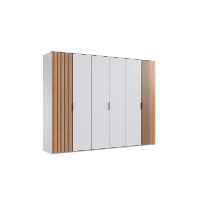 Nakeena 6 Door Manufactured Wood Wardrobe, Wood/White