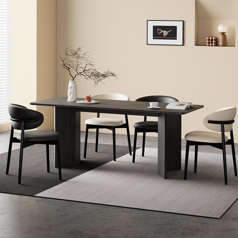 French retro dining table and chair combination, 29.52"H x 55.11"L x 31.49"W