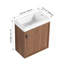 Meuble-lavabo mural 18,5 po avec lavabo en résine, porte simple à fermeture douce, panneau de fibres à densité moyenne, noyer naturel (emballage KD)-1790895693