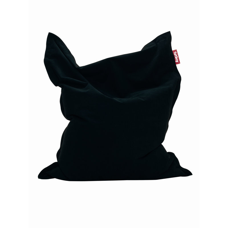 Large Black Cotton Bean Bag Chair with Removable Cover
