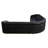 3-Piece Button Tufted Black Flannel Upholstered Sectional