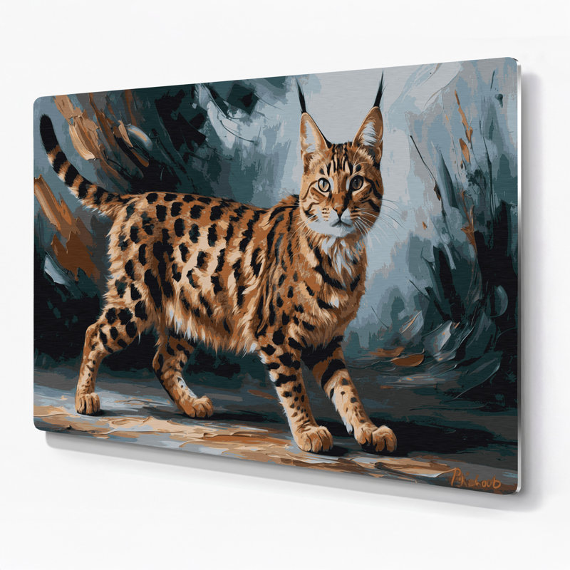 Cats Pixiebob Gray Metal Wall Art, 11" H x 14" W