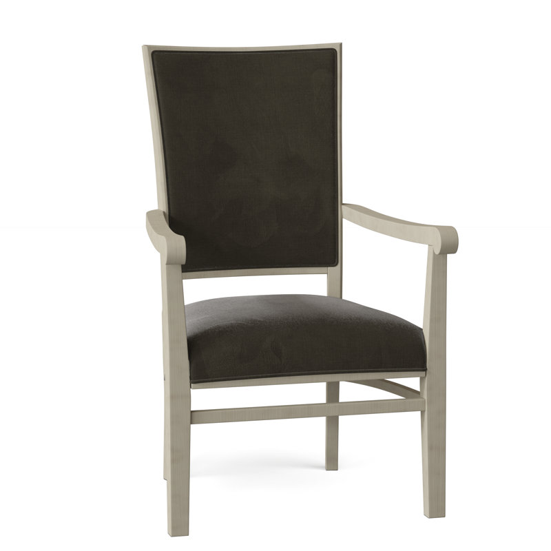 Plymouth Upholstered King Louis back Arm Chair, 9953 Loden, Almond Buff