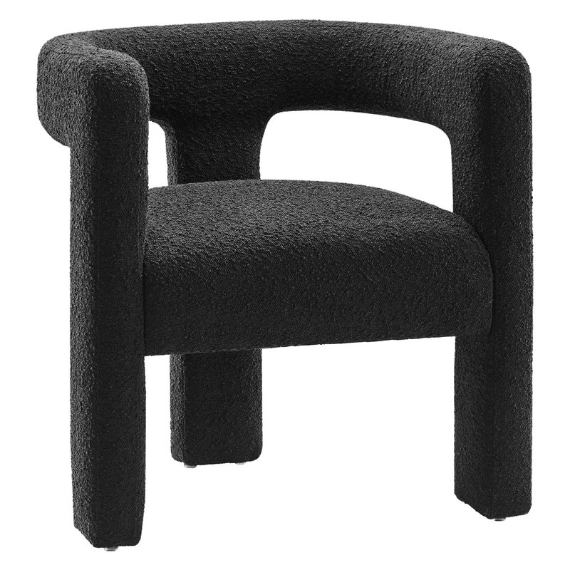 Modway Kayla Boucle Upholstered Armchair, Black