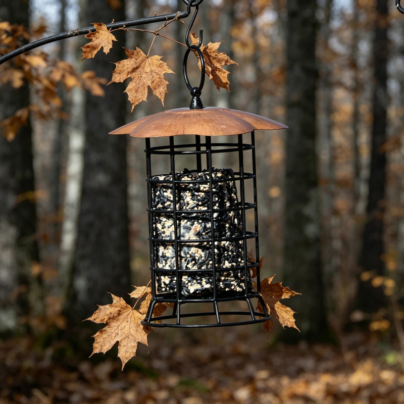 Mangeoire à bûches en cuivre pour oiseaux