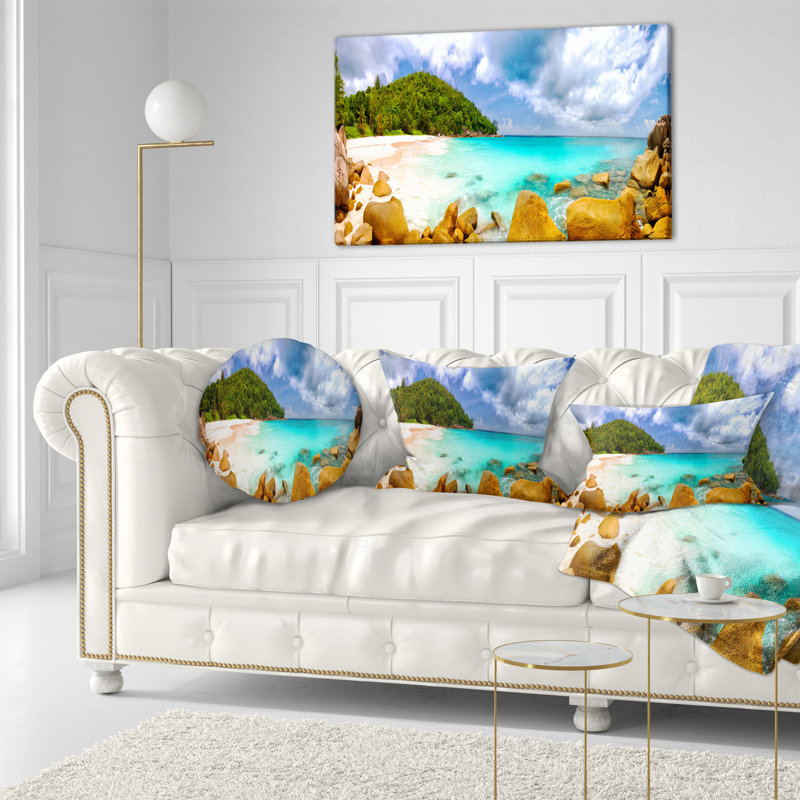 Coussin lombaire seascape de photographie en seychellois