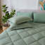 Ensemble d'édredon 7 pièces en microfibre délavée toutes saisons - ensemble de literie matelassée à coutures losangées, housse de couette en duvet synthétique réversible, édredon en microfibre moelleuse respirante-107132393-107132391