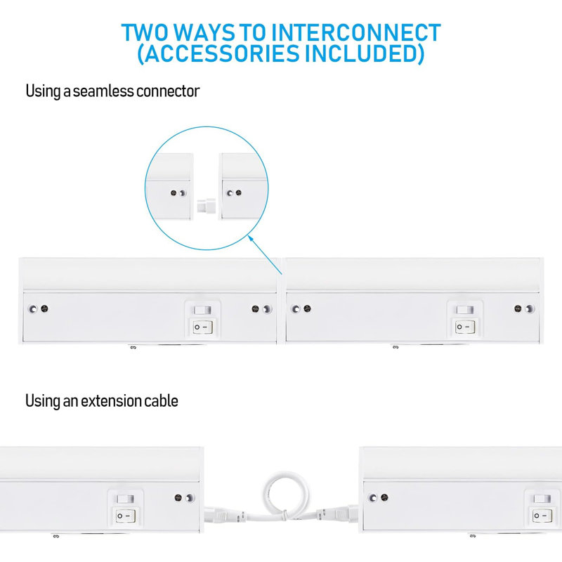 Luminaire à DEL sous l'armoire de 3 po 3 CCT, à intensité variable, peut être connecté