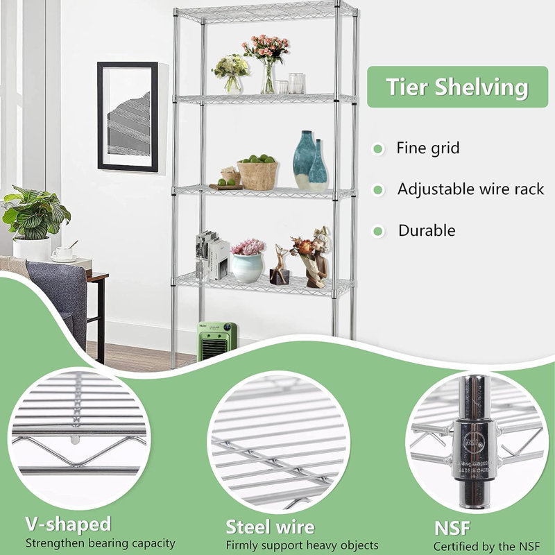 Dhrambir 24'' W Metal Shelving Unit