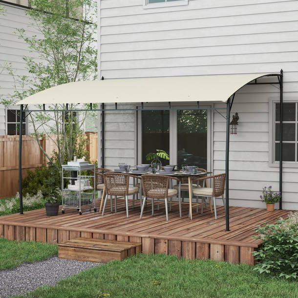 Outsunny 141'' W D Fabric Cover Retractable Patio Awning & Reviews ...