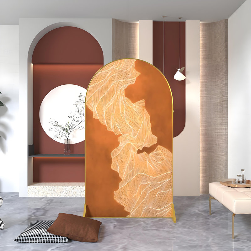 Meador, H 70,87 po x l 47,24 po x P 1,57 po, Orange / doré