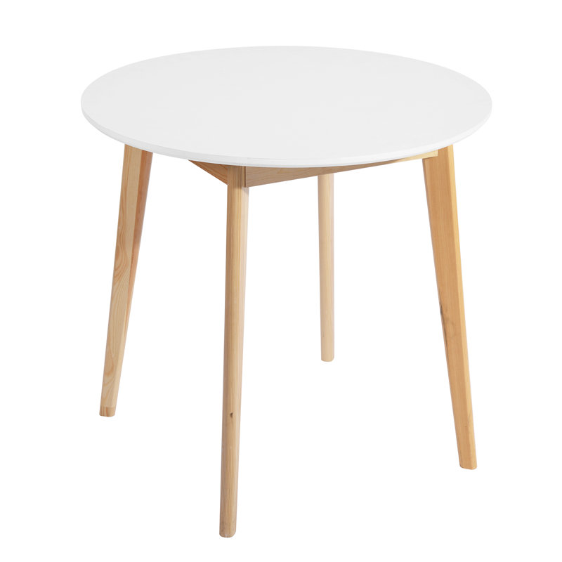 Singh 80 cm Round Dining Table with Wood Base