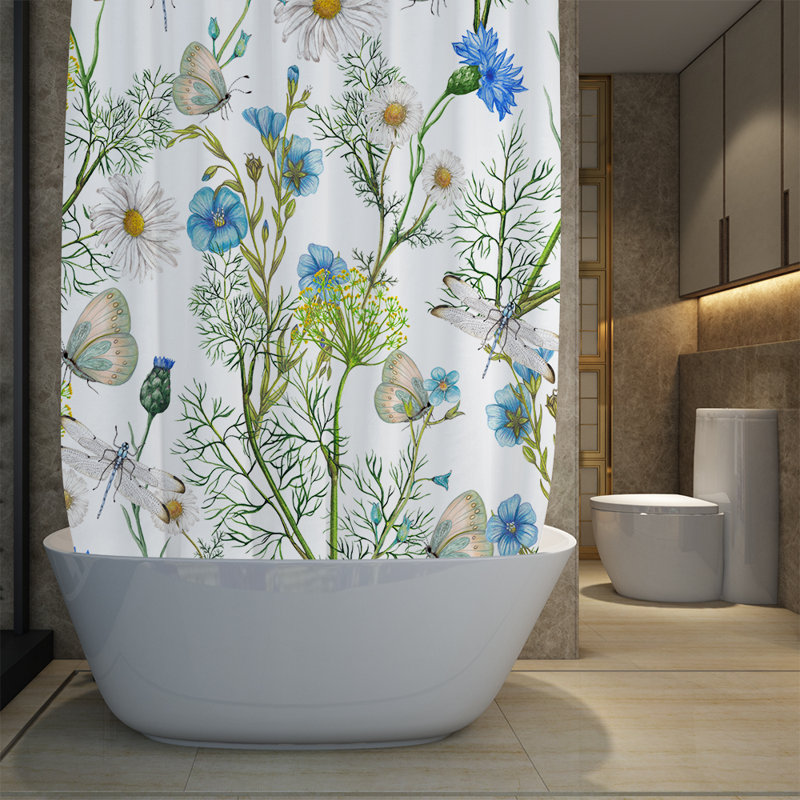 Rideau de douche simple Yasmina, H 83 po x l 70 po, Vert