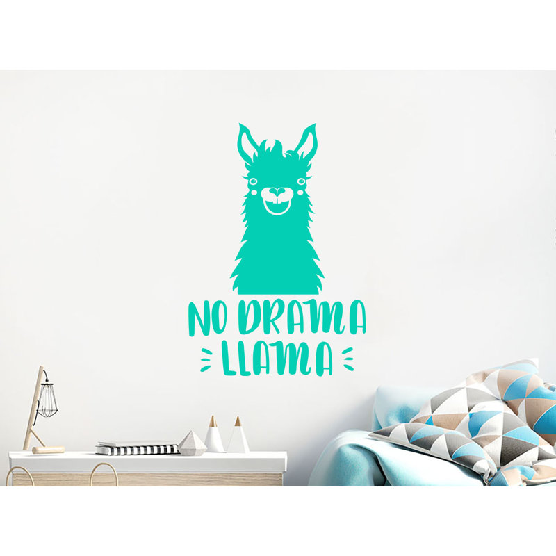 Décalcomanie murale de chambre de bébé llama, Menthe