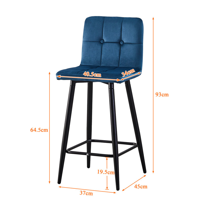 Akshata 64.5cm Bar Stool, Blue