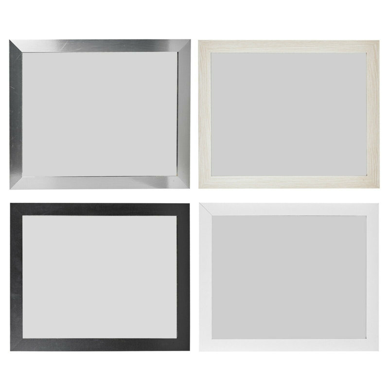 Aspasius Wood Flat Wall Mirror, Grey