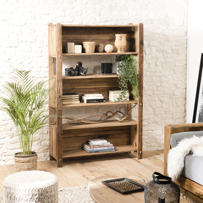 Carwile 162 cm H x 106 cm W Solid Wood Standard Bookcase
