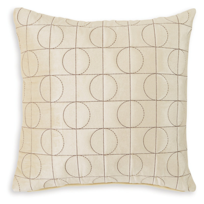 Cream Embroidered Cotton Blend Square Pillow
