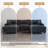 5 - Piece Upholstered Gray Faux Rabbit Fur Flannel Reversible Modular Sofa Living Room Sectional Couch with Ottoman-850720677-850720673