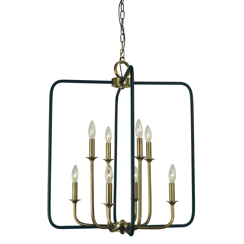 Binu 4 - Light Geometric Chandelier, Polished Nickel