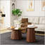 Ensemble de 2 tables basses rondes, grandes et petites tables centrales et d'appoint en bois, finition noyer moderne pour le salon et le bureau