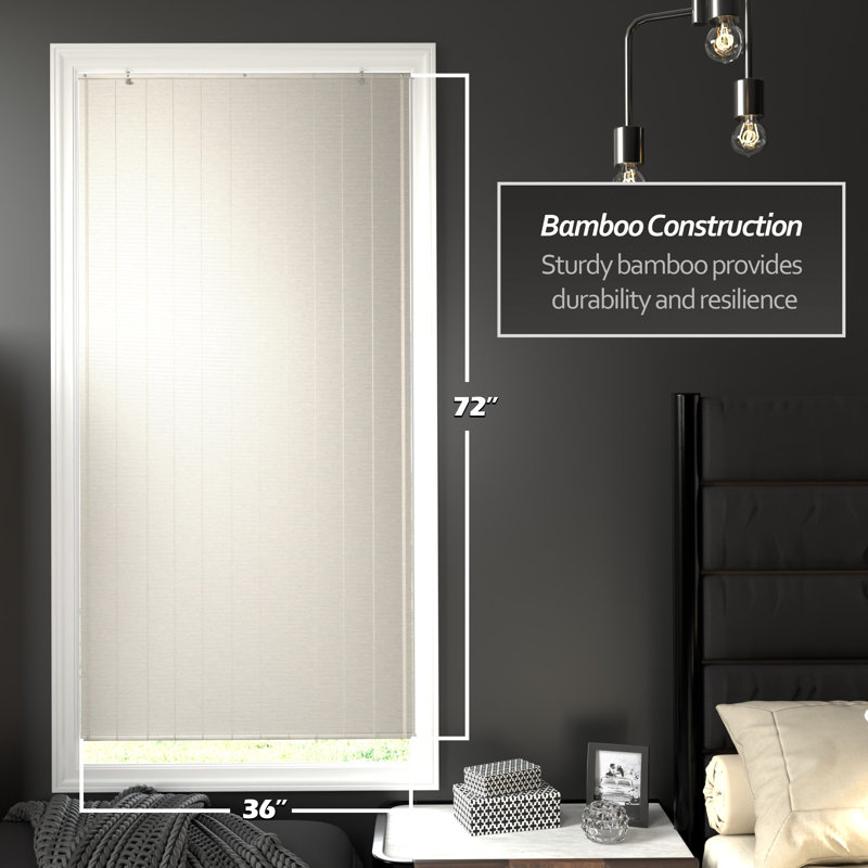 Bamboo Window Shade Blind - White, 36"W x 72"L