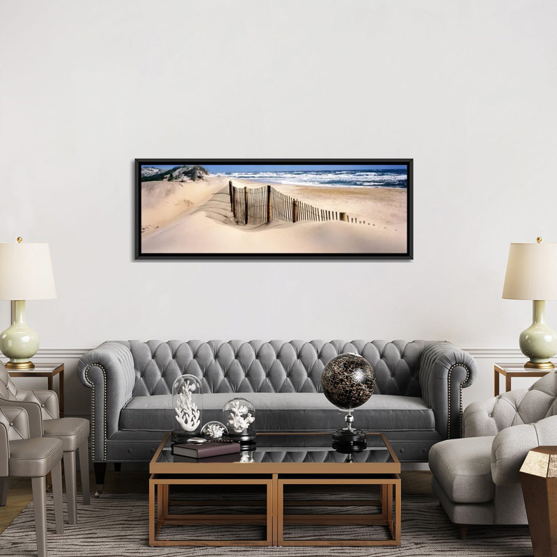 " Outer Banks, North Carolina ", 12" H x 36" W x 1.5" D, Black Framed