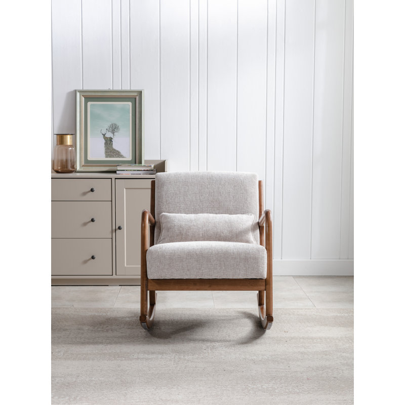 Wagar Soft Boucle Rocking Armchair, Natural